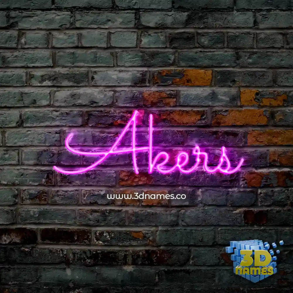 akers in Pink Neon style - 3D name wallpaper