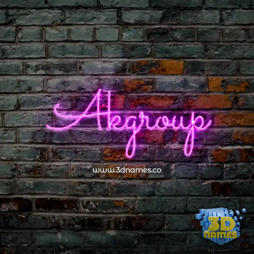 akgroup in Pink Neon style - 3D name wallpaper