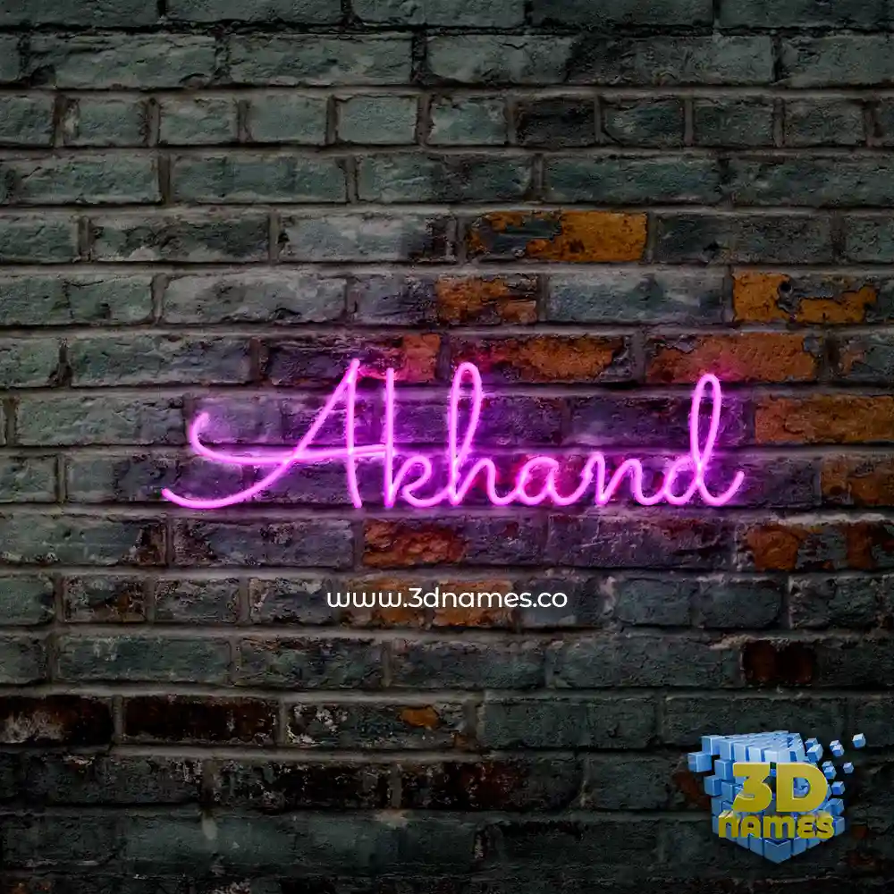 akhand in Pink Neon style - 3D name wallpaper