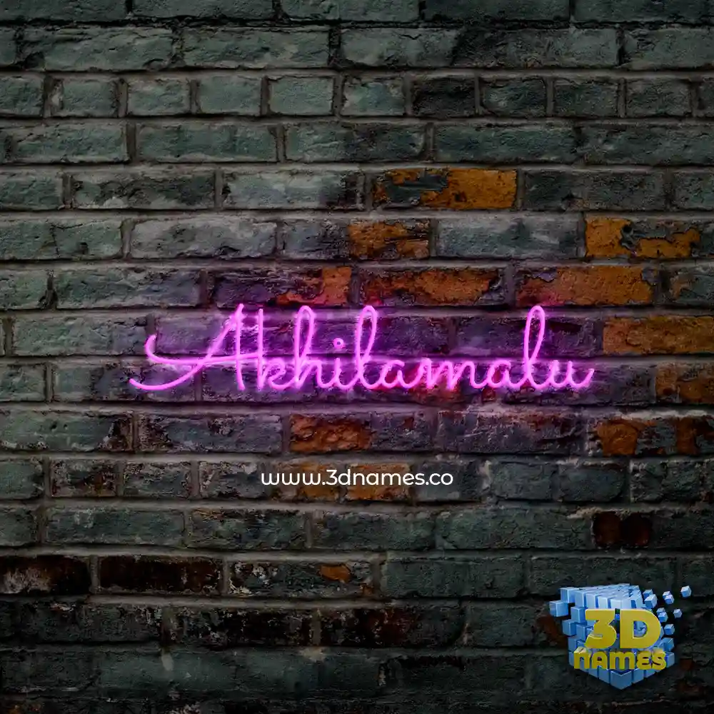 akhilamalu in Pink Neon style - 3D name wallpaper
