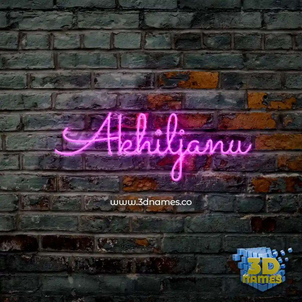akhiljanu in Pink Neon style - 3D name wallpaper