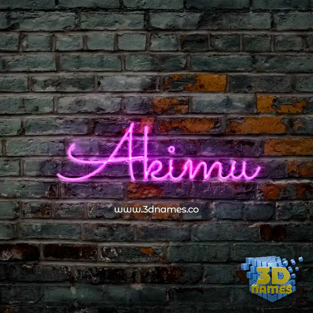 akimu in Pink Neon style - 3D name wallpaper