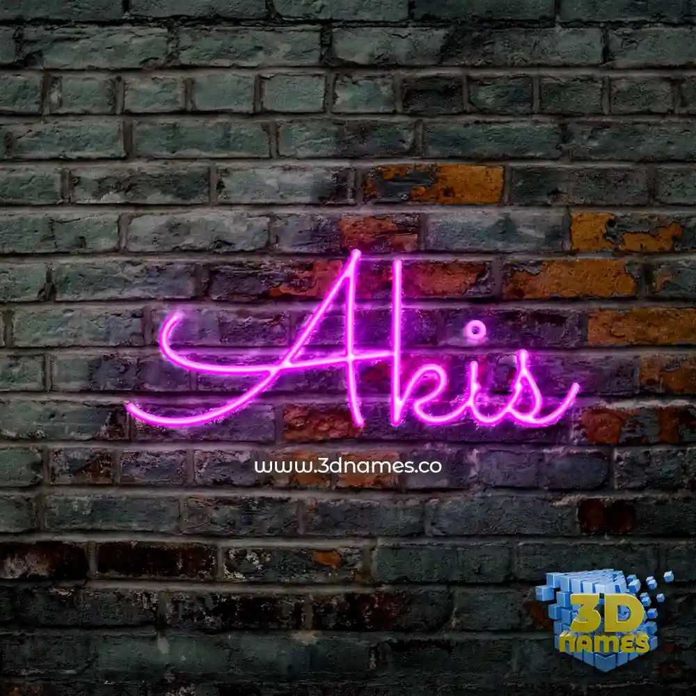 akis in Pink Neon style - 3D name wallpaper