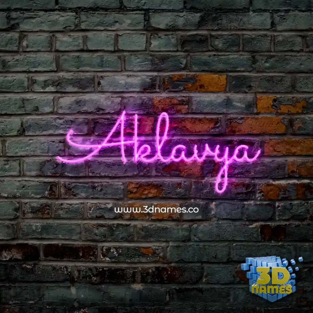 aklavya in Pink Neon style - 3D name wallpaper