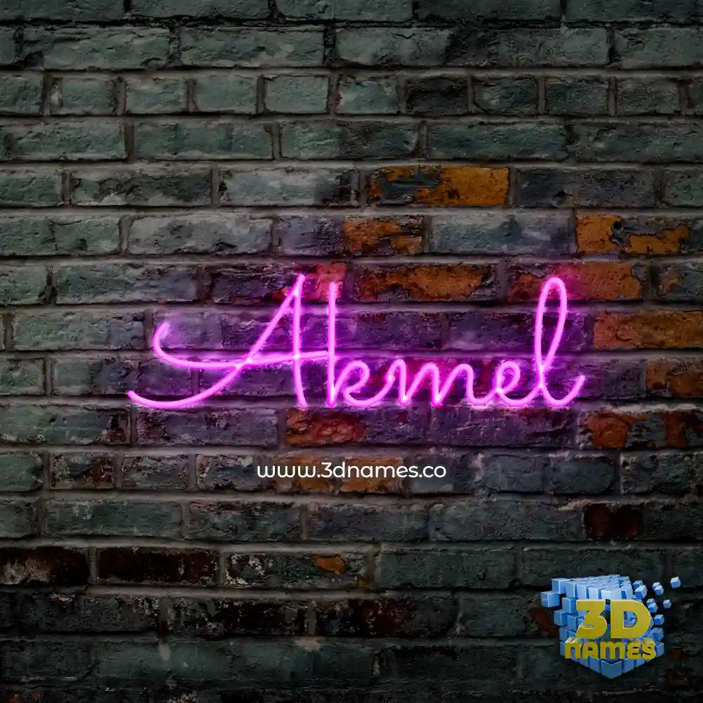 akmel in Pink Neon style - 3D name wallpaper