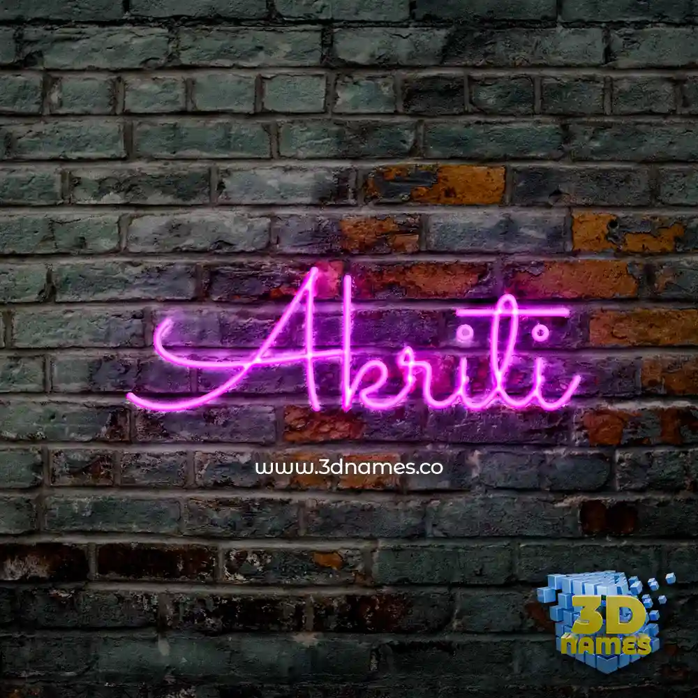 akriti in Pink Neon style - 3D name wallpaper