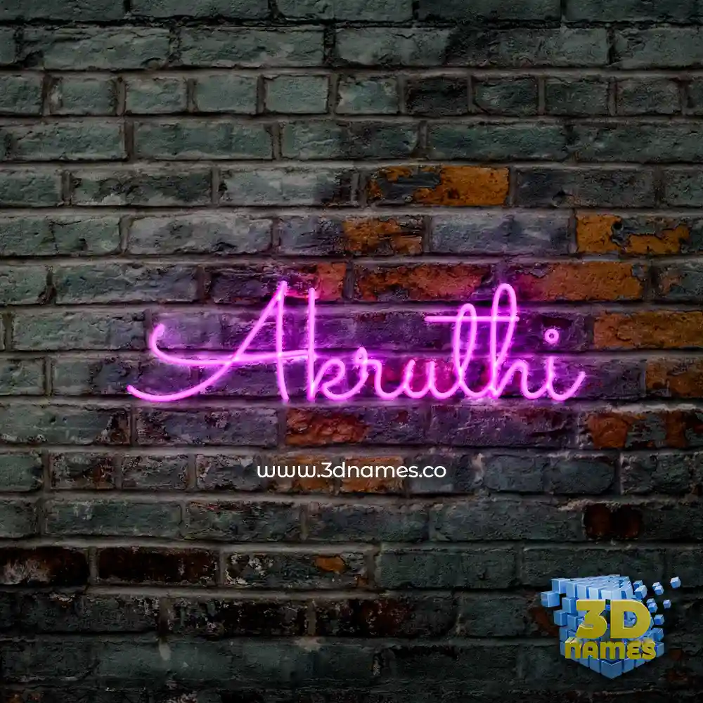 akruthi in Pink Neon style - 3D name wallpaper