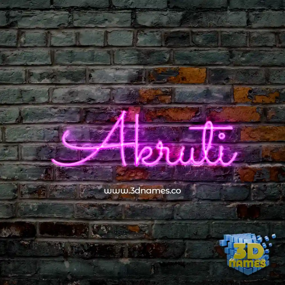 akruti in Pink Neon style - 3D name wallpaper