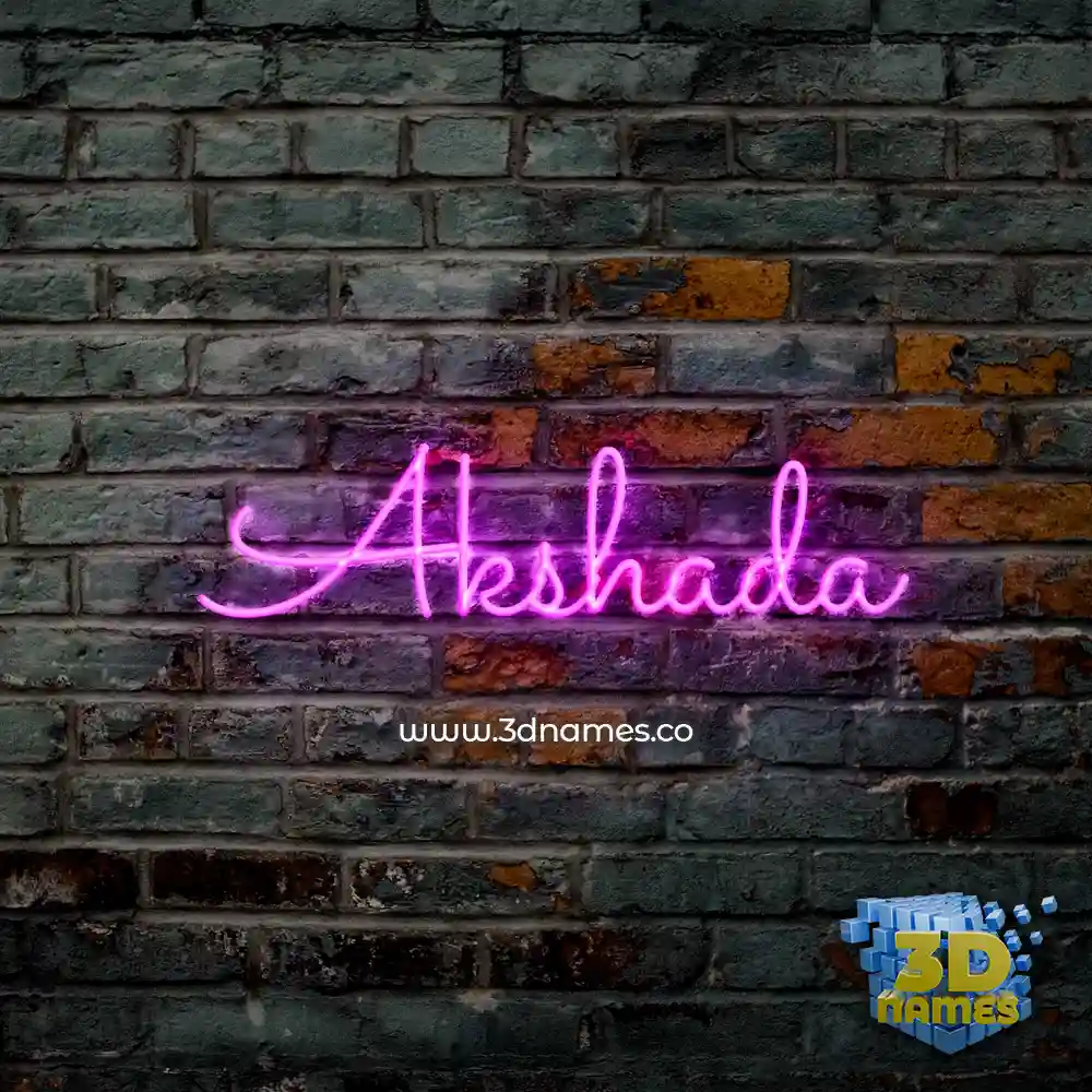 akshada in Pink Neon style - 3D name wallpaper