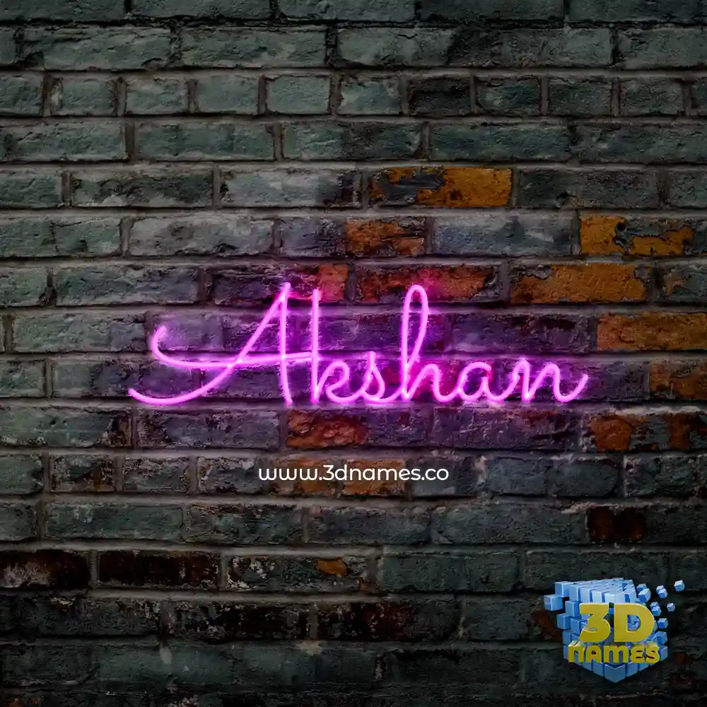 akshan in Pink Neon style - 3D name wallpaper