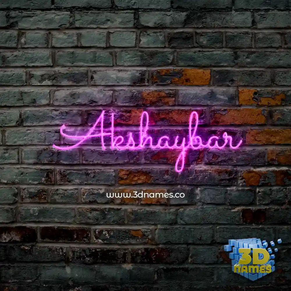akshaybar in Pink Neon style - 3D name wallpaper