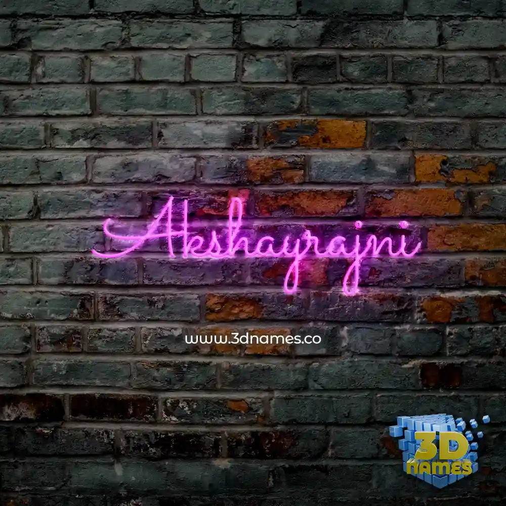 akshayrajni in Pink Neon style - 3D name wallpaper