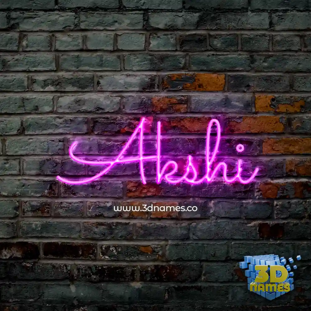 akshi in Pink Neon style - 3D name wallpaper