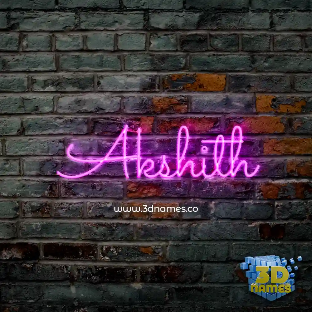 akshith in Pink Neon style - 3D name wallpaper