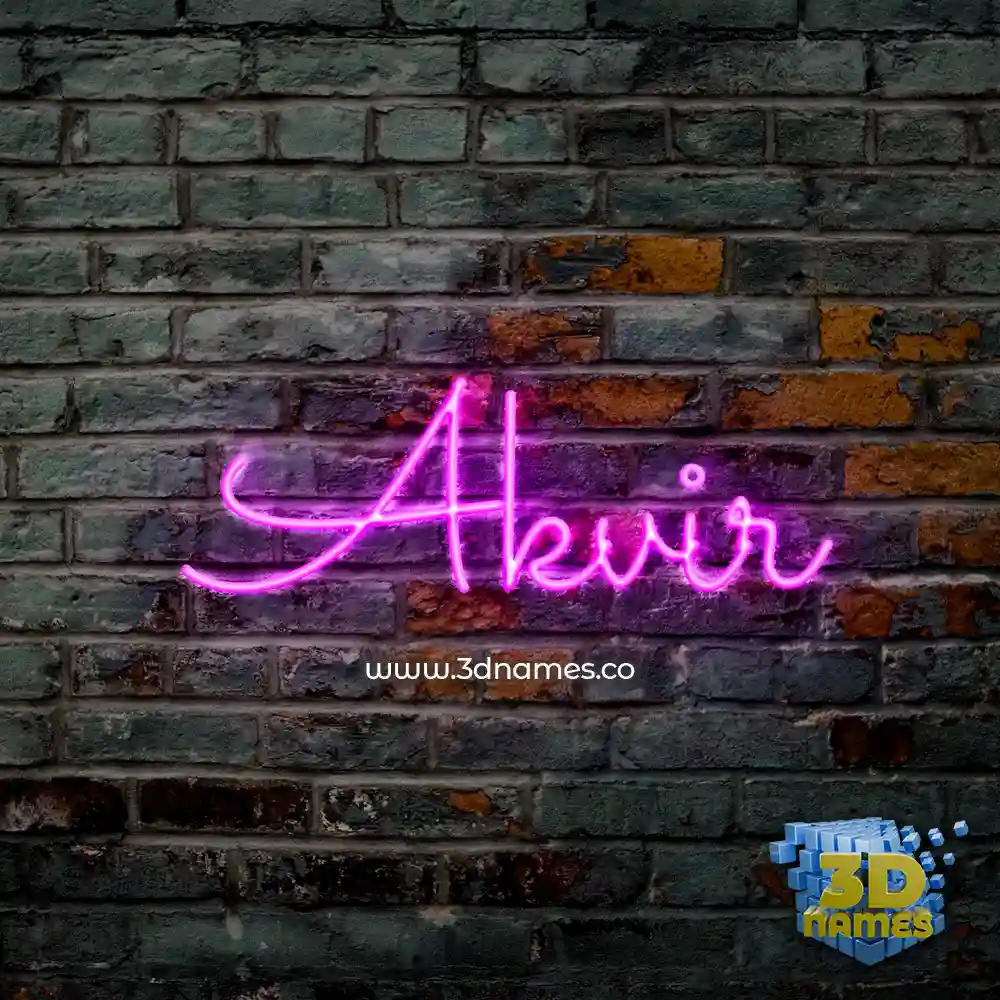 akvir in Pink Neon style - 3D name wallpaper