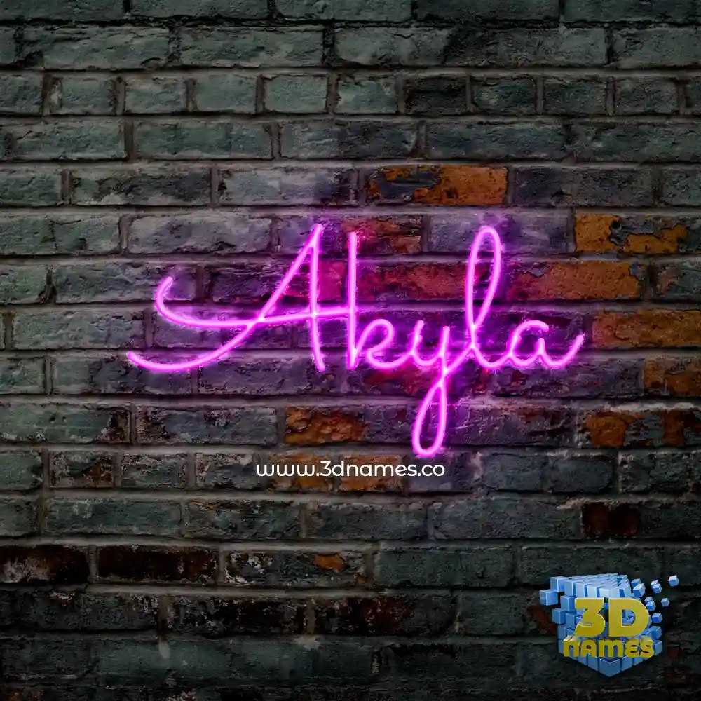 akyla in Pink Neon style - 3D name wallpaper