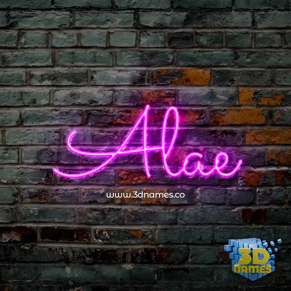 alae in Pink Neon style - 3D name wallpaper