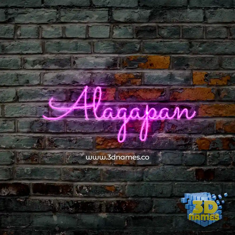 alagapan in Pink Neon style - 3D name wallpaper