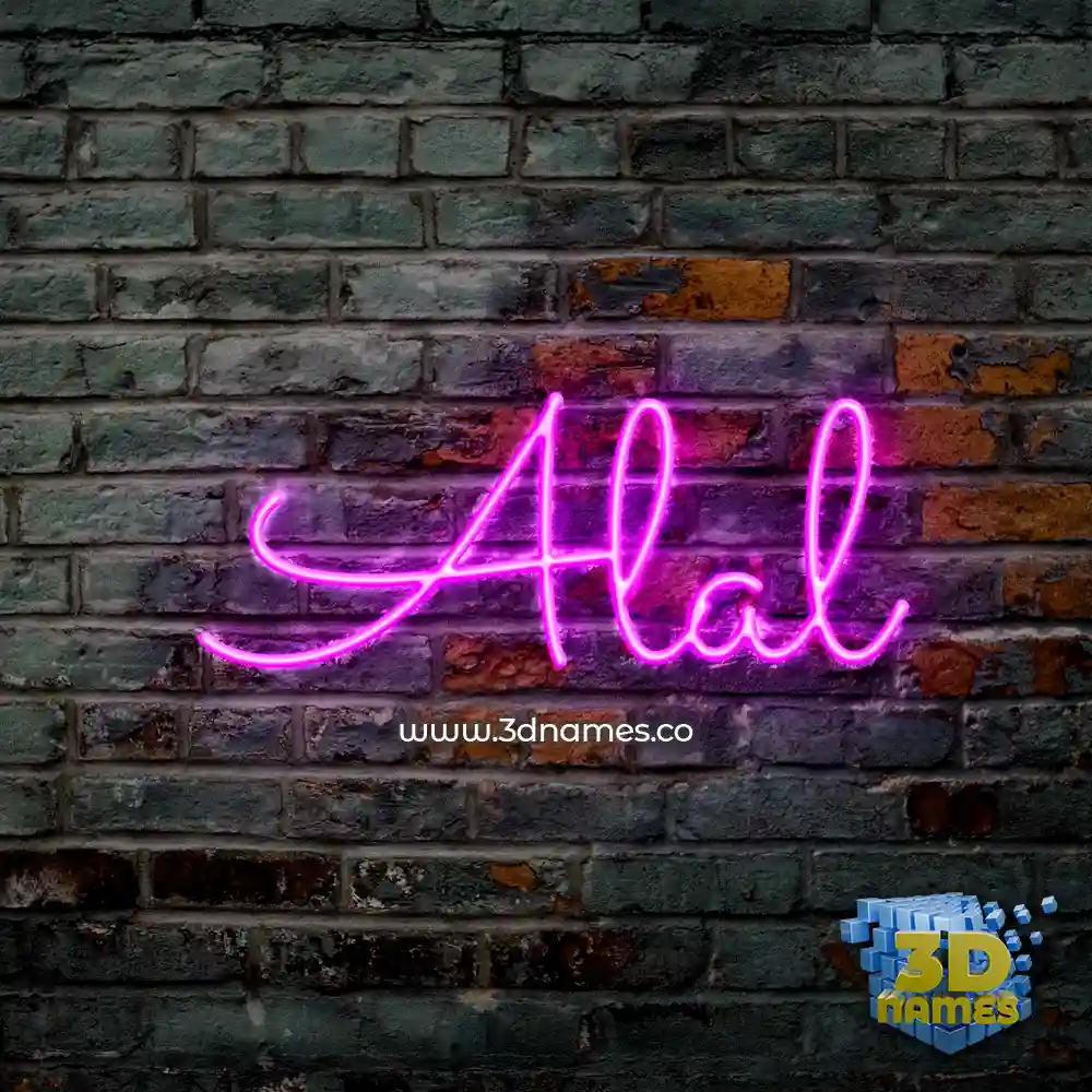 alal in Pink Neon style - 3D name wallpaper