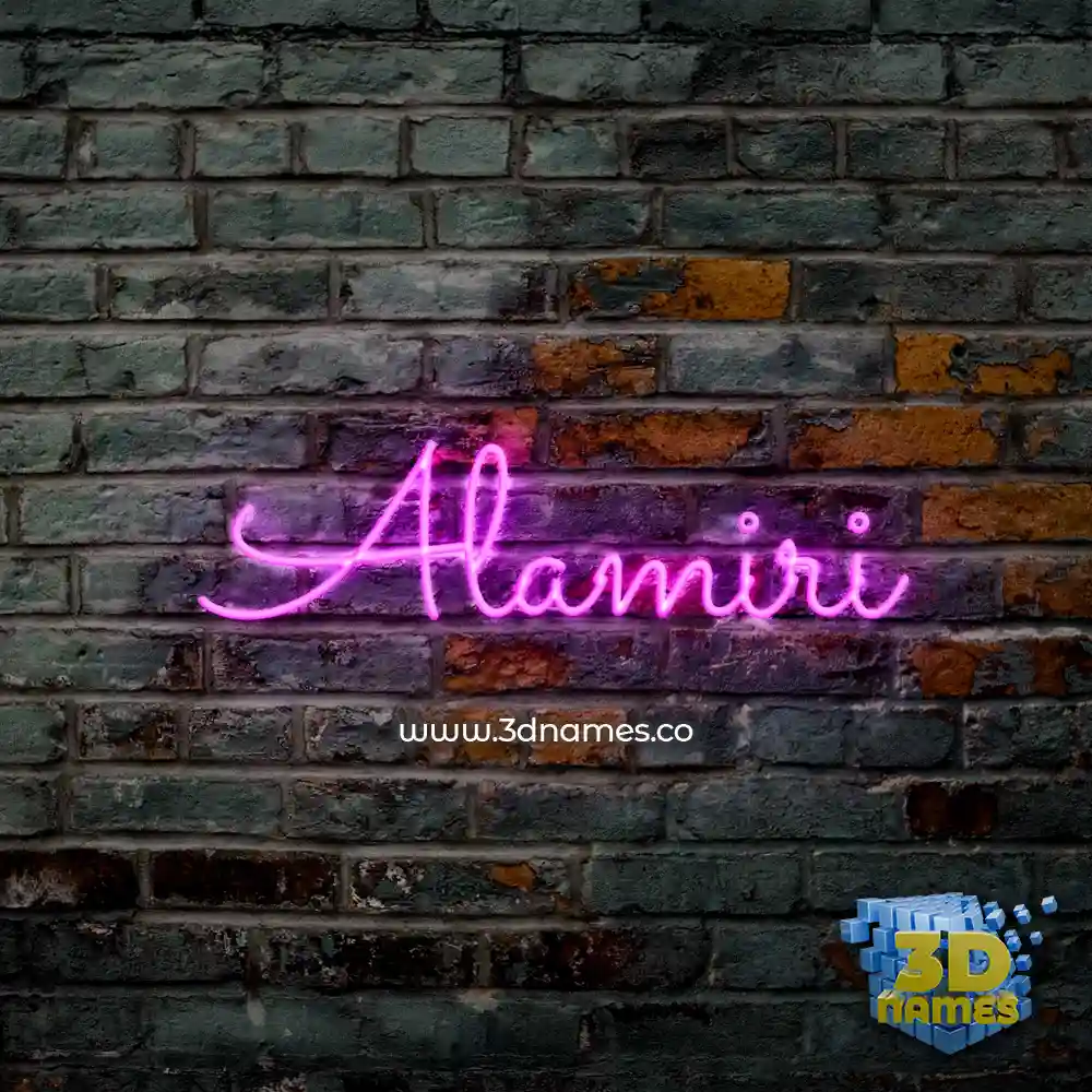 alamiri in Pink Neon style - 3D name wallpaper