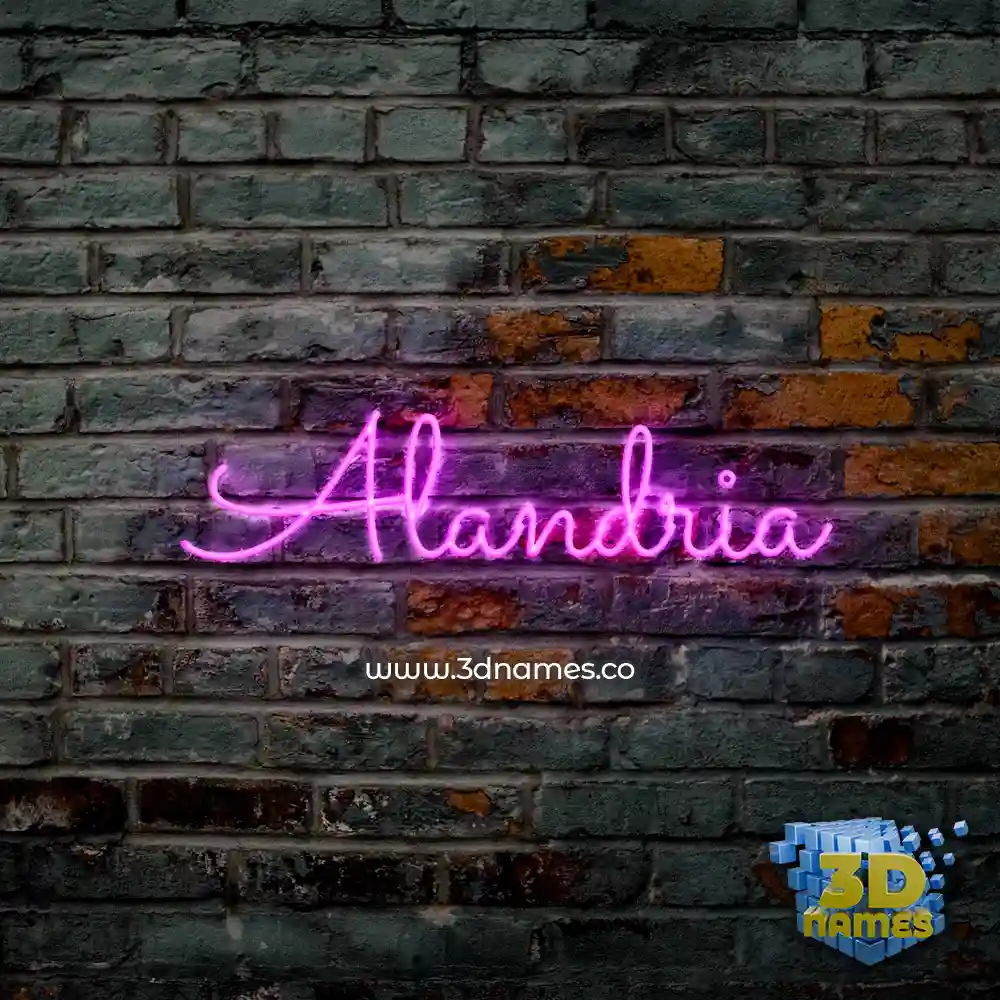 alandria in Pink Neon style - 3D name wallpaper