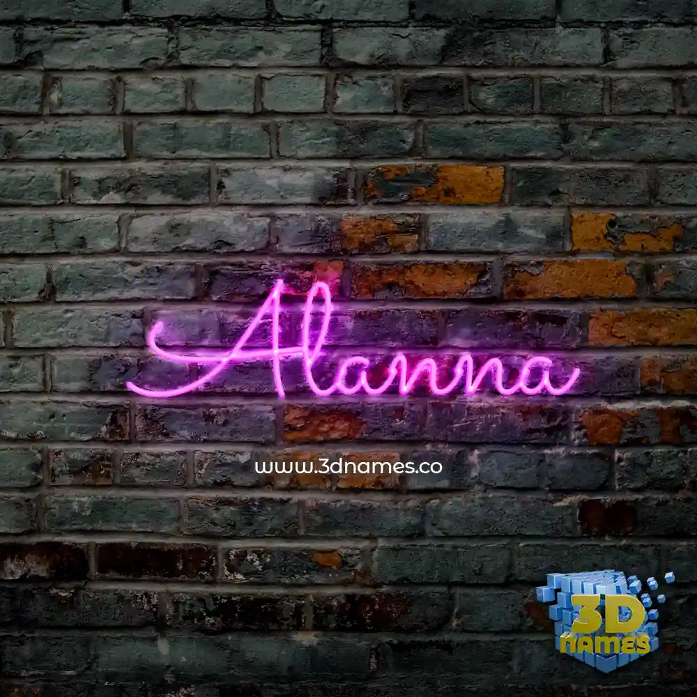 alanna in Pink Neon style - 3D name wallpaper