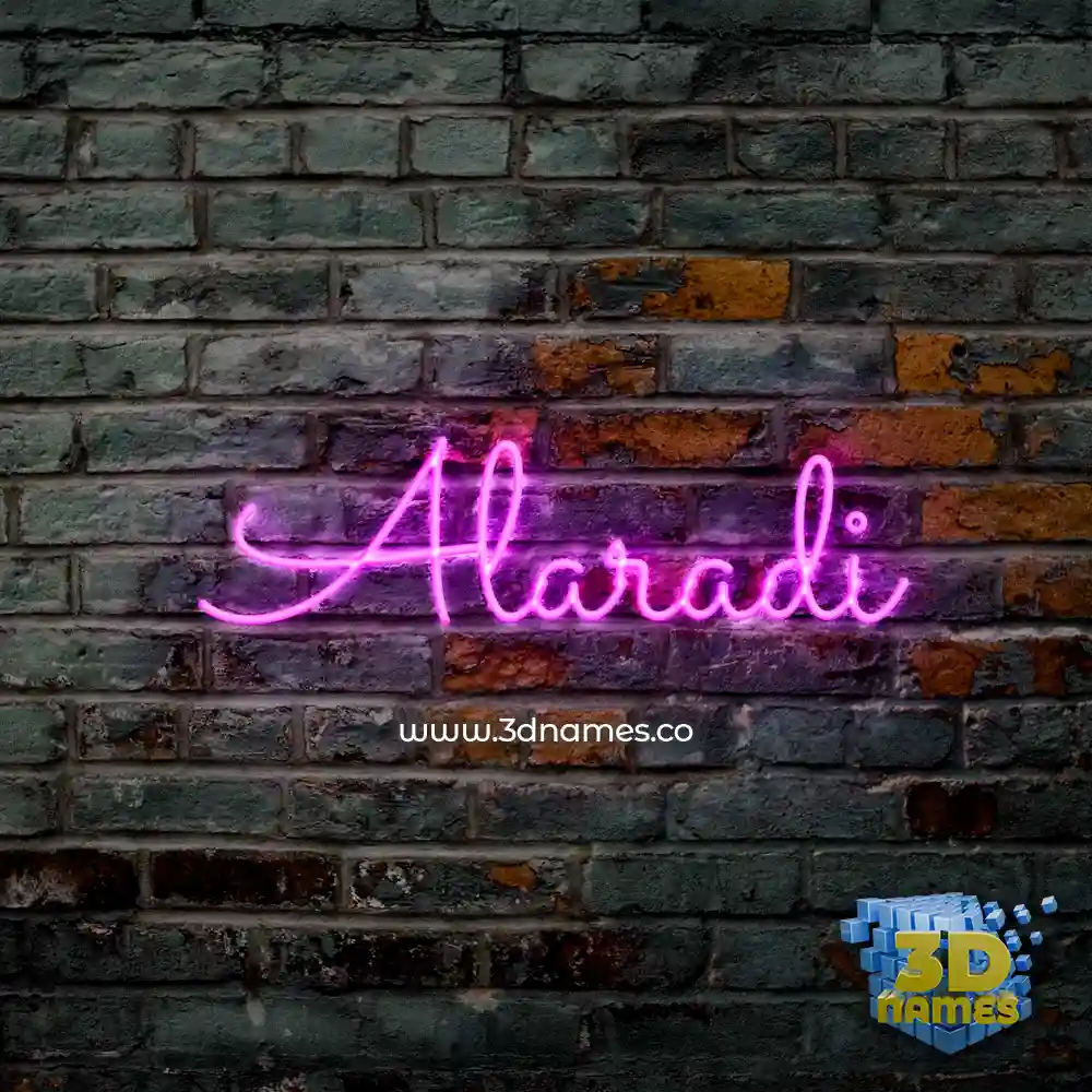 alaradi in Pink Neon style - 3D name wallpaper