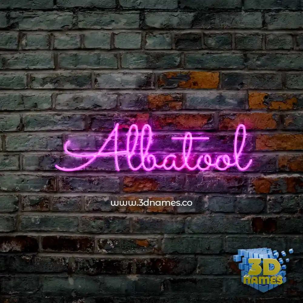 albatool in Pink Neon style - 3D name wallpaper