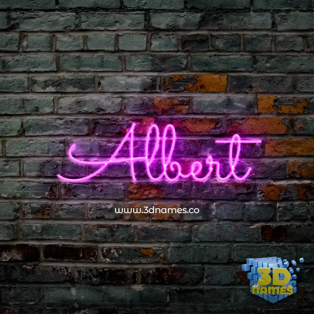 albert in Pink Neon style - 3D name wallpaper
