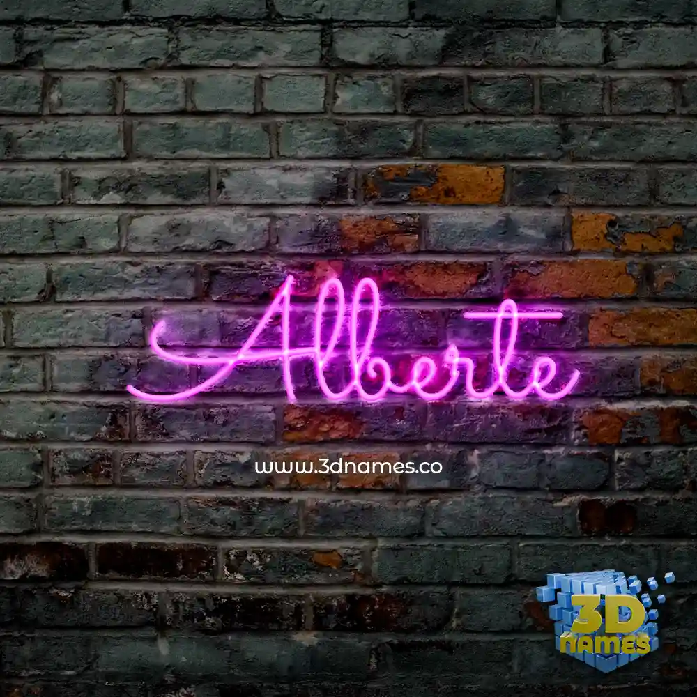 alberte in Pink Neon style - 3D name wallpaper