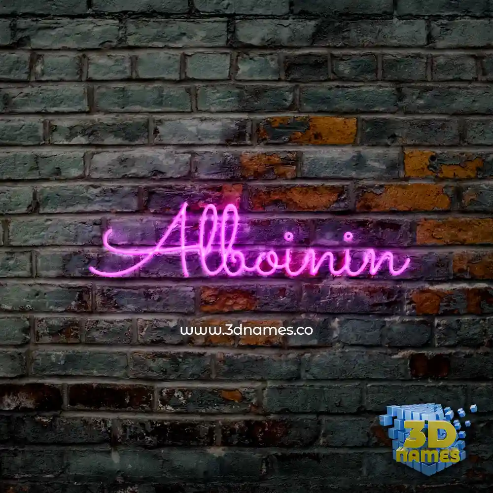 alboinin in Pink Neon style - 3D name wallpaper