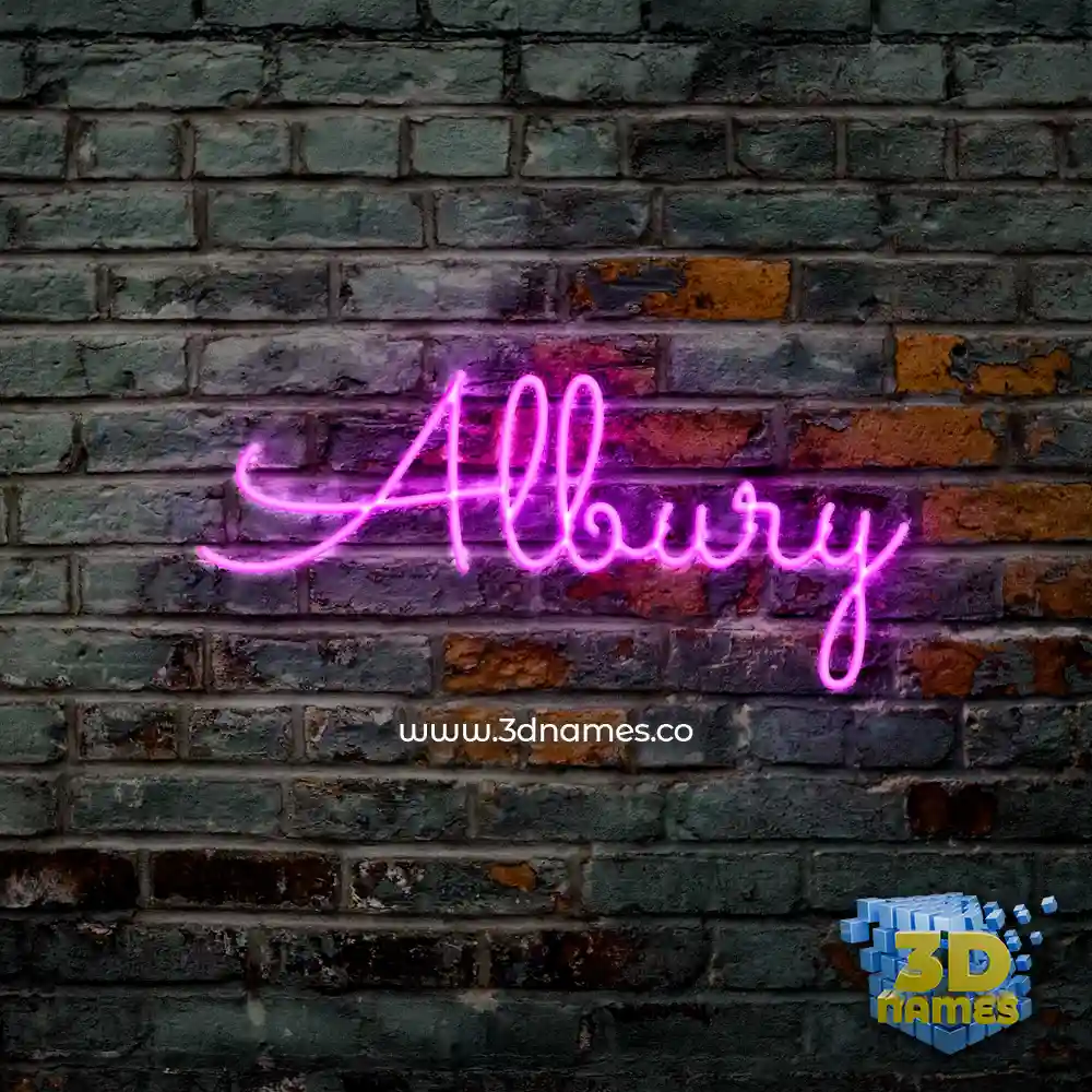 albury in Pink Neon style - 3D name wallpaper