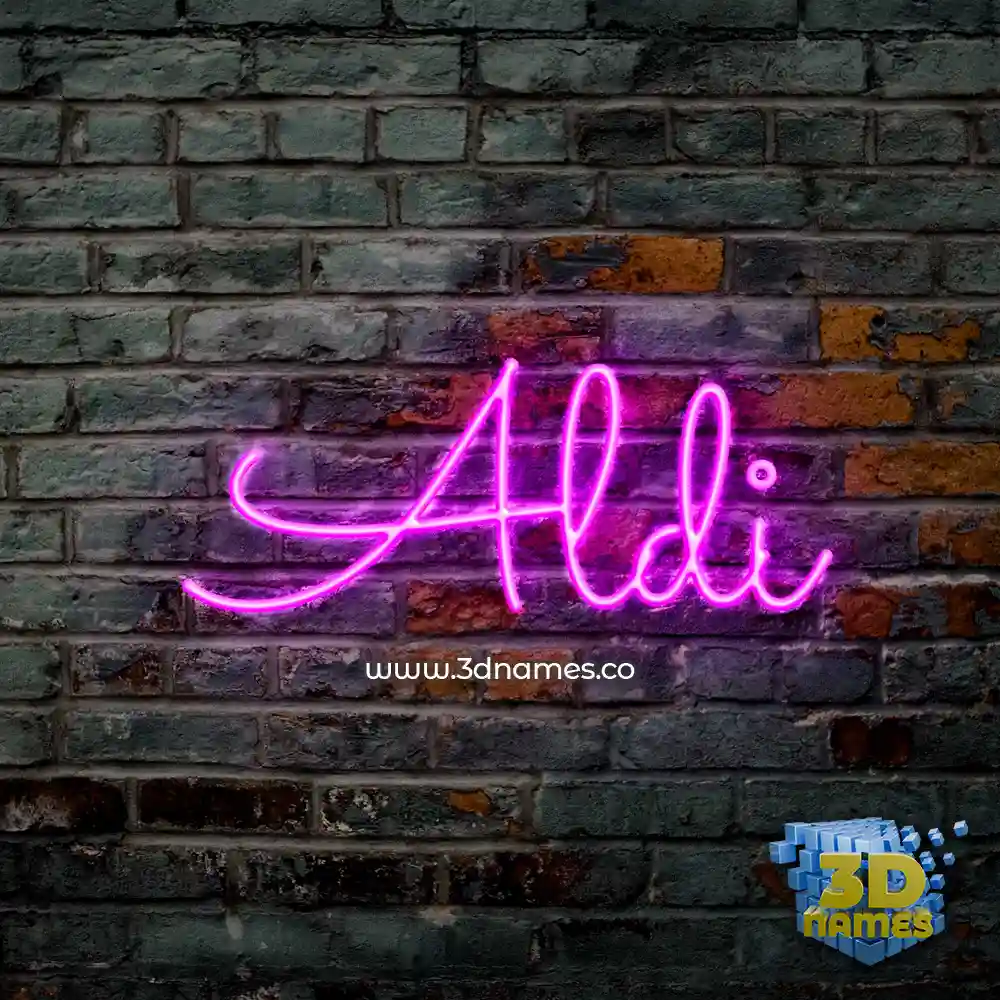 aldi in Pink Neon style - 3D name wallpaper