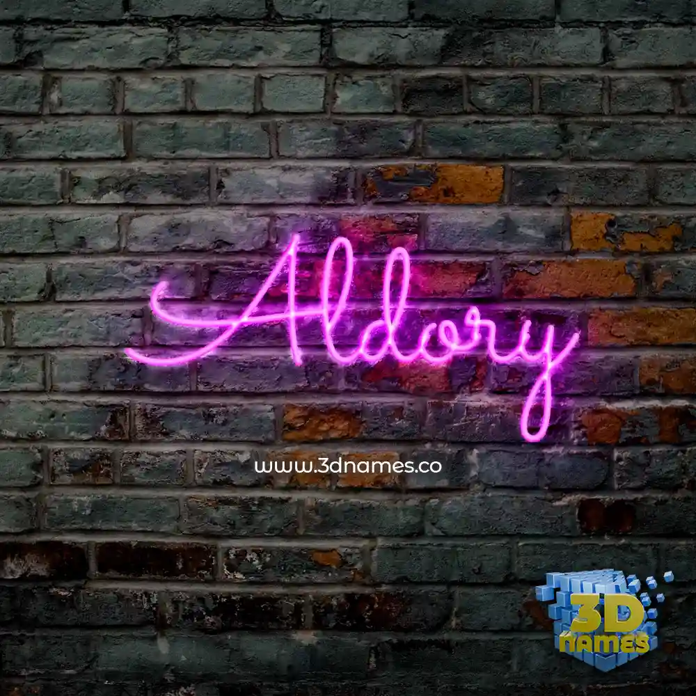 aldory in Pink Neon style - 3D name wallpaper
