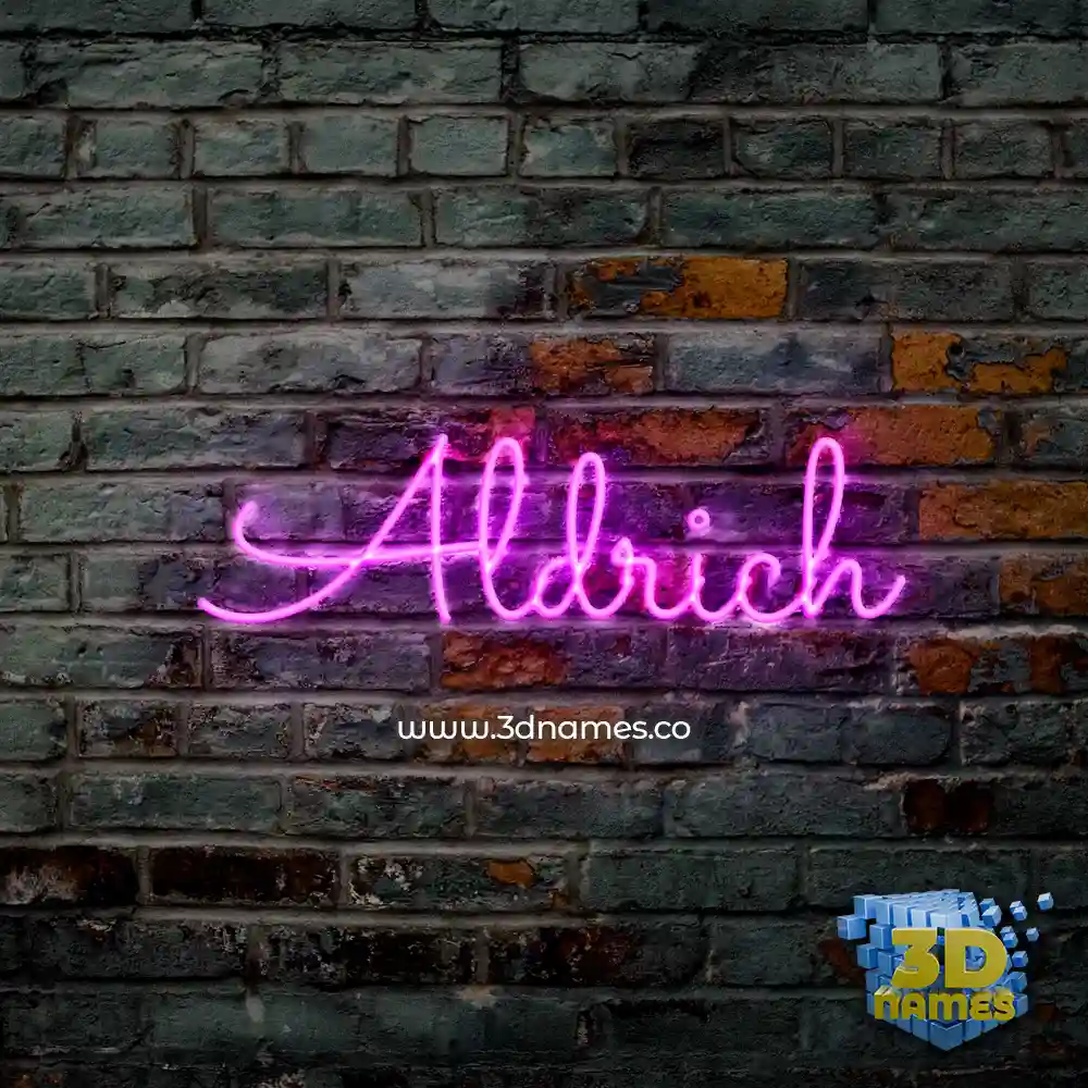 aldrich in Pink Neon style - 3D name wallpaper