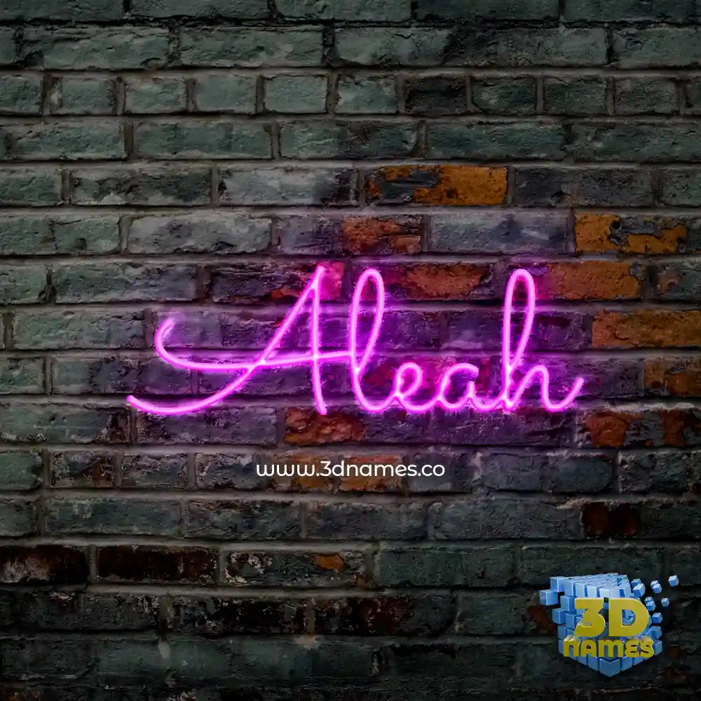 aleah in Pink Neon style - 3D name wallpaper