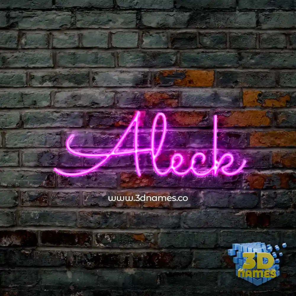 aleck in Pink Neon style - 3D name wallpaper