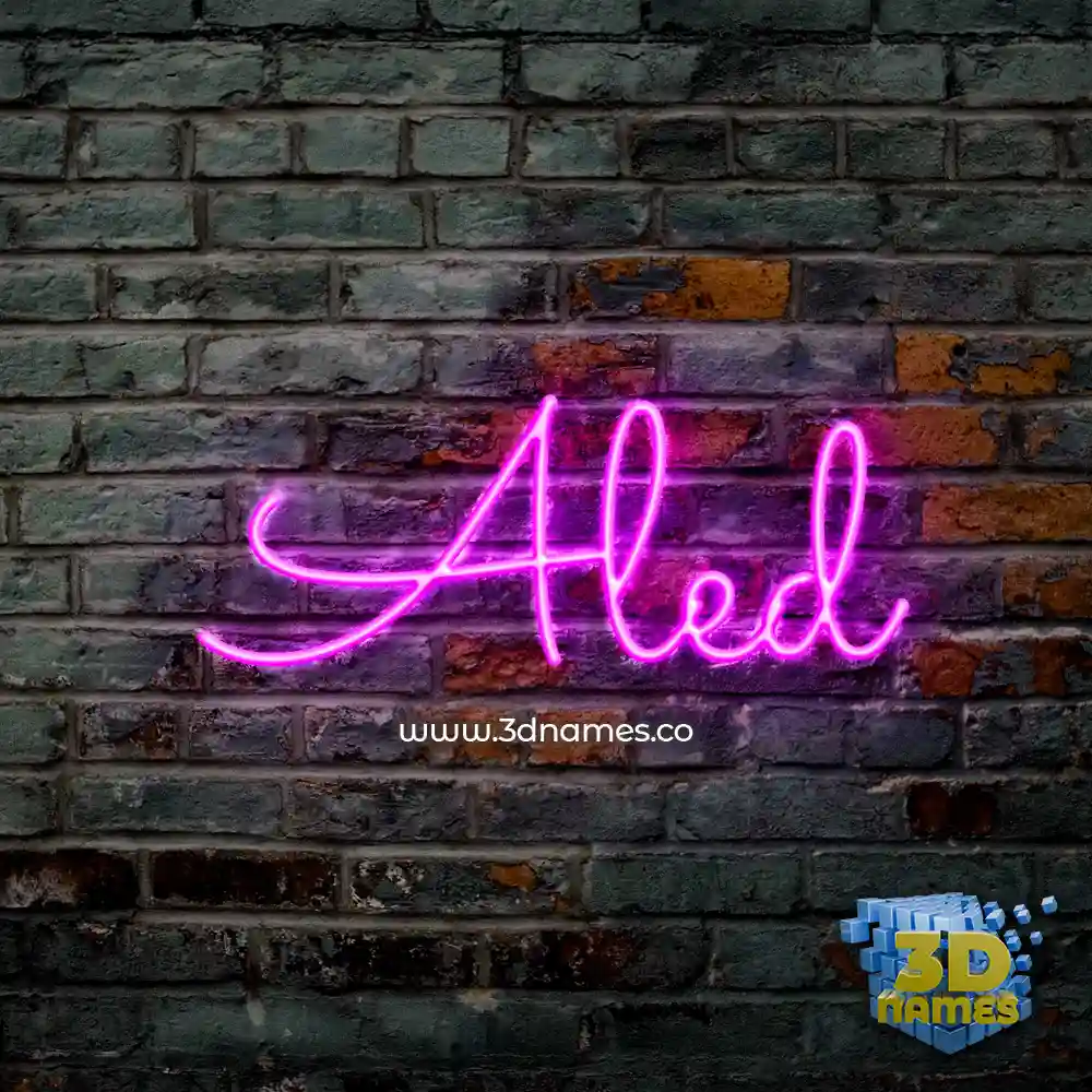 aled in Pink Neon style - 3D name wallpaper
