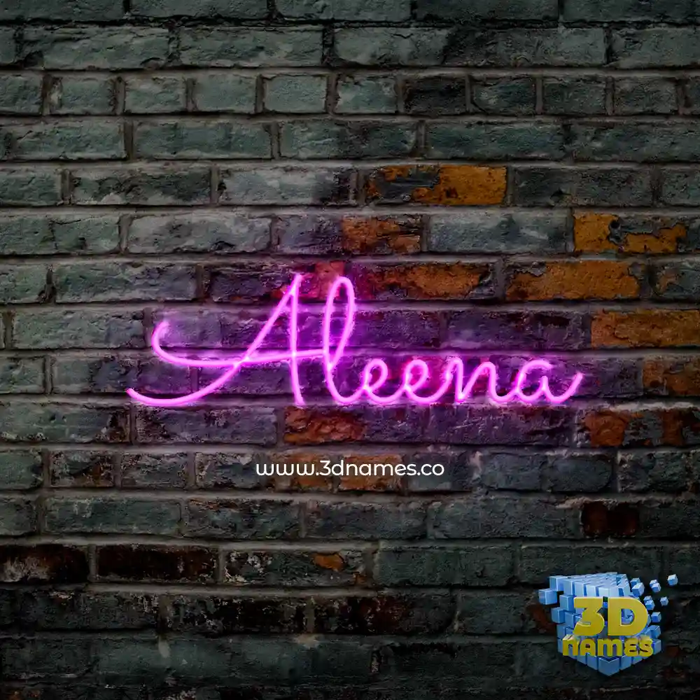aleena in Pink Neon style - 3D name wallpaper