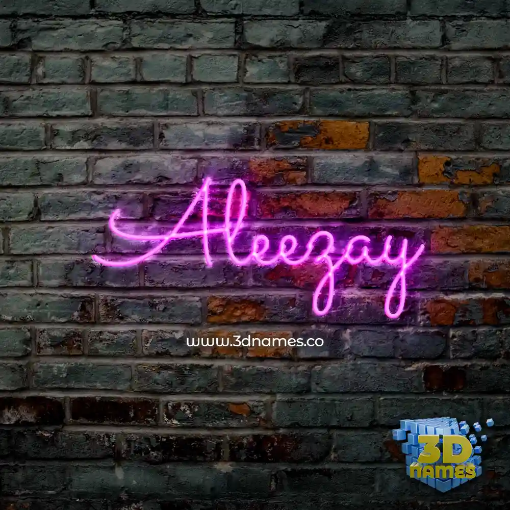 aleezay in Pink Neon style - 3D name wallpaper
