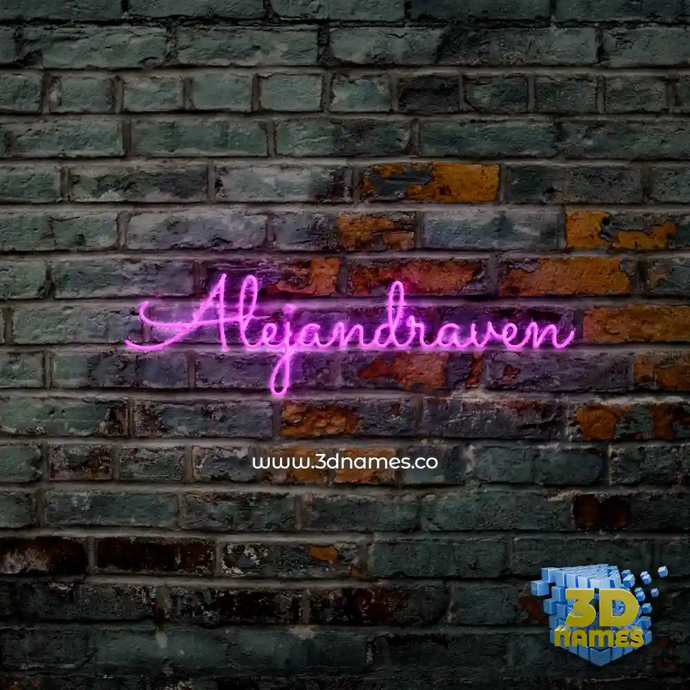 alejandraven in Pink Neon style - 3D name wallpaper