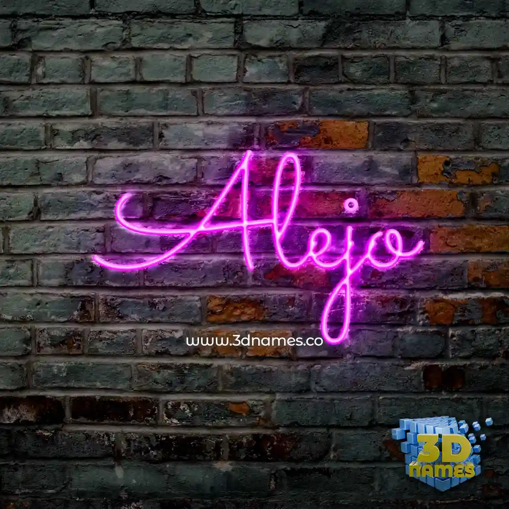 alejo in Pink Neon style - 3D name wallpaper