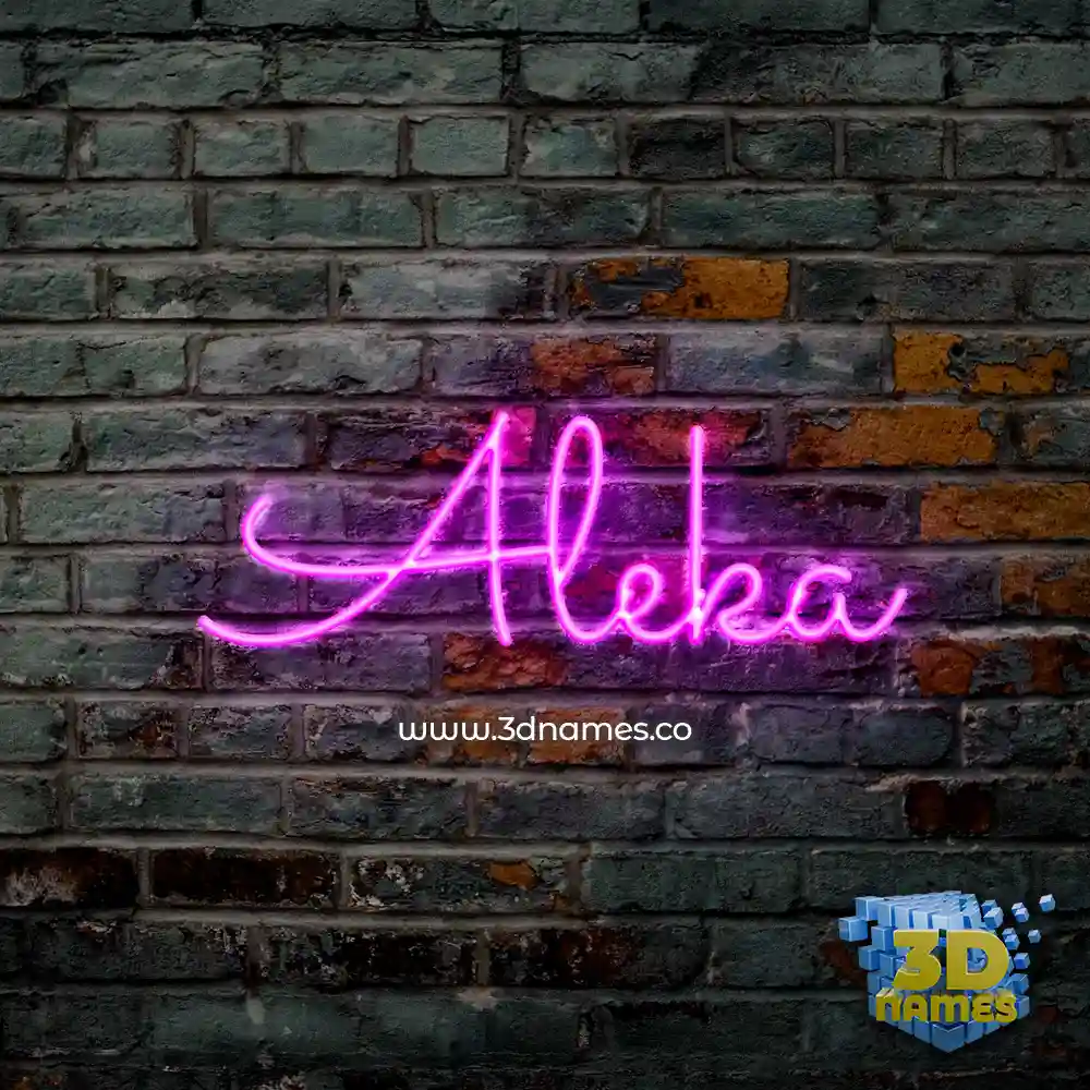 aleka in Pink Neon style - 3D name wallpaper