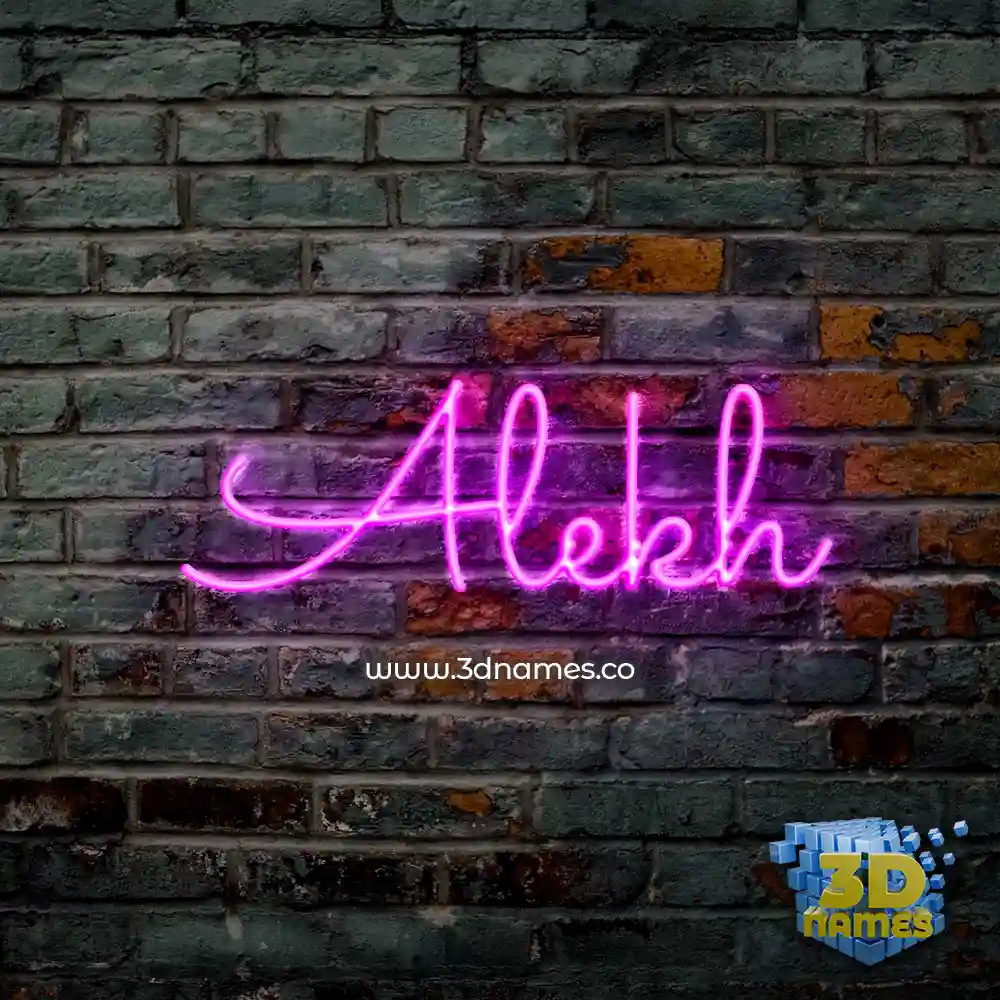 alekh in Pink Neon style - 3D name wallpaper
