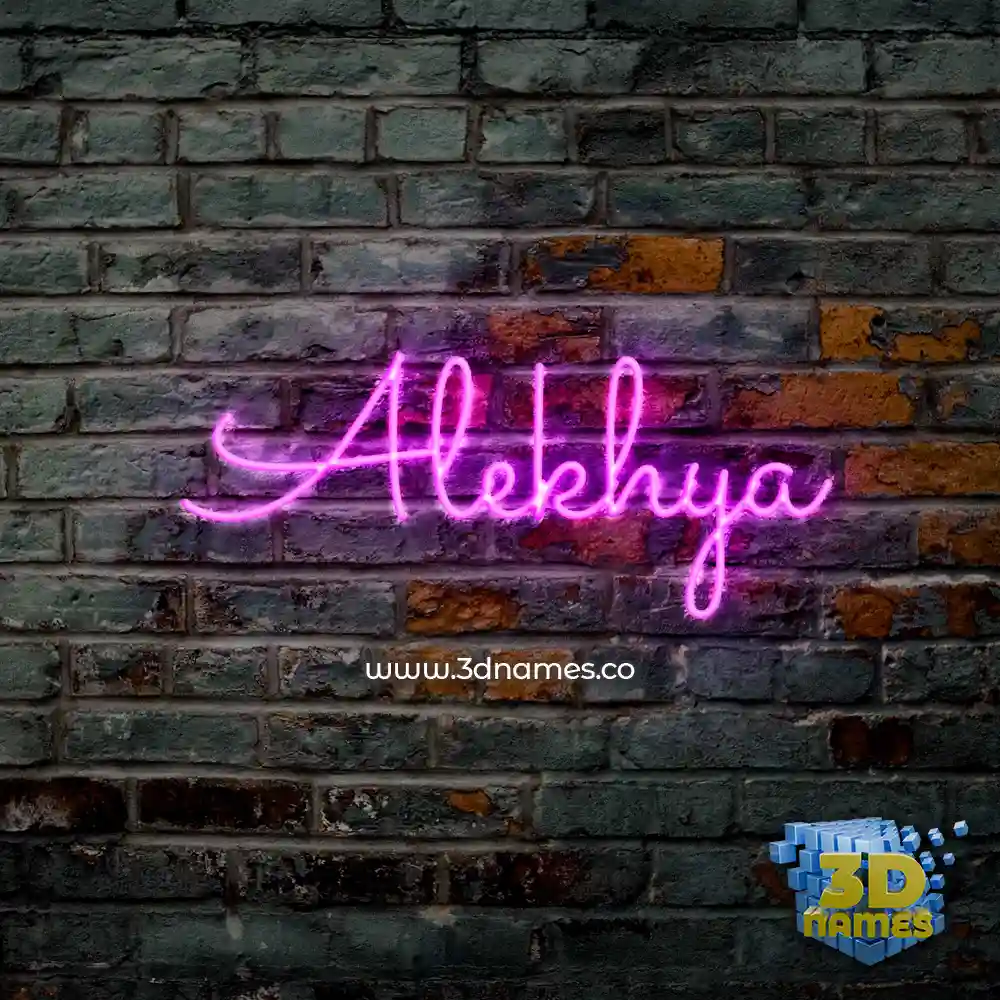 alekhya in Pink Neon style - 3D name wallpaper