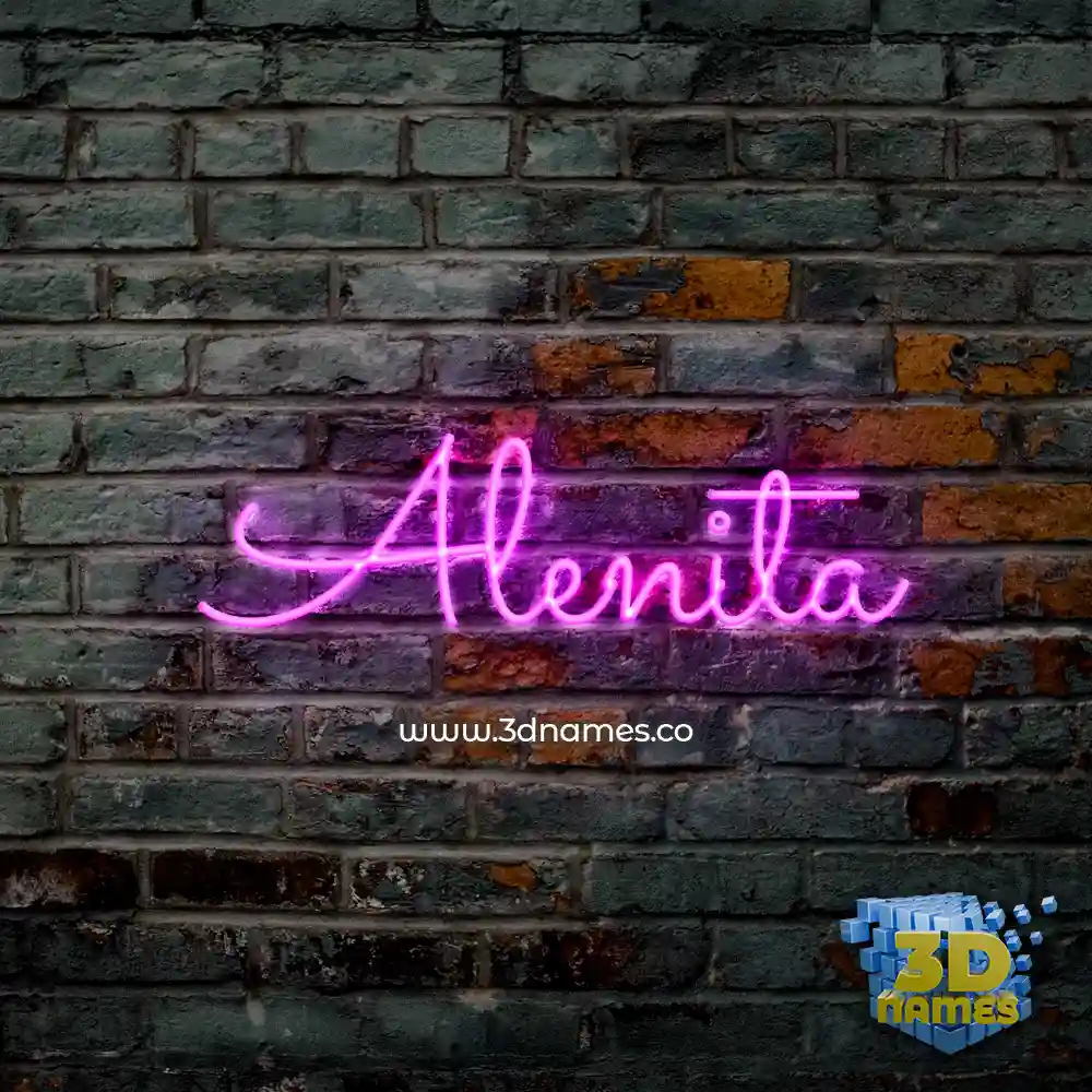 alenita in Pink Neon style - 3D name wallpaper