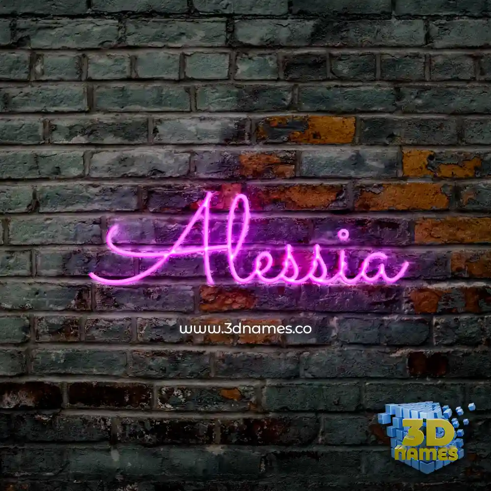 alessia in Pink Neon style - 3D name wallpaper