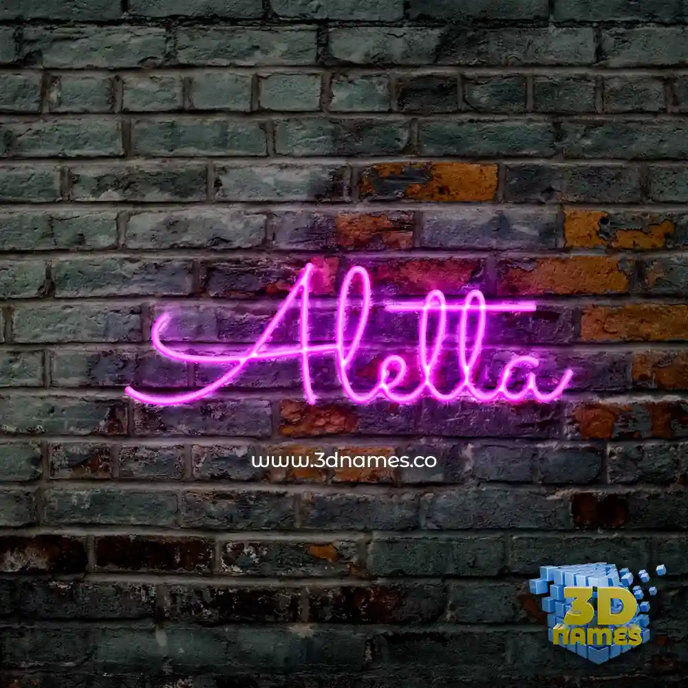 aletta in Pink Neon style - 3D name wallpaper