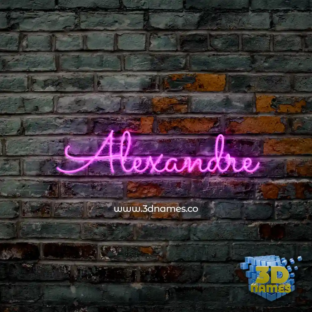 alexandre in Pink Neon style - 3D name wallpaper