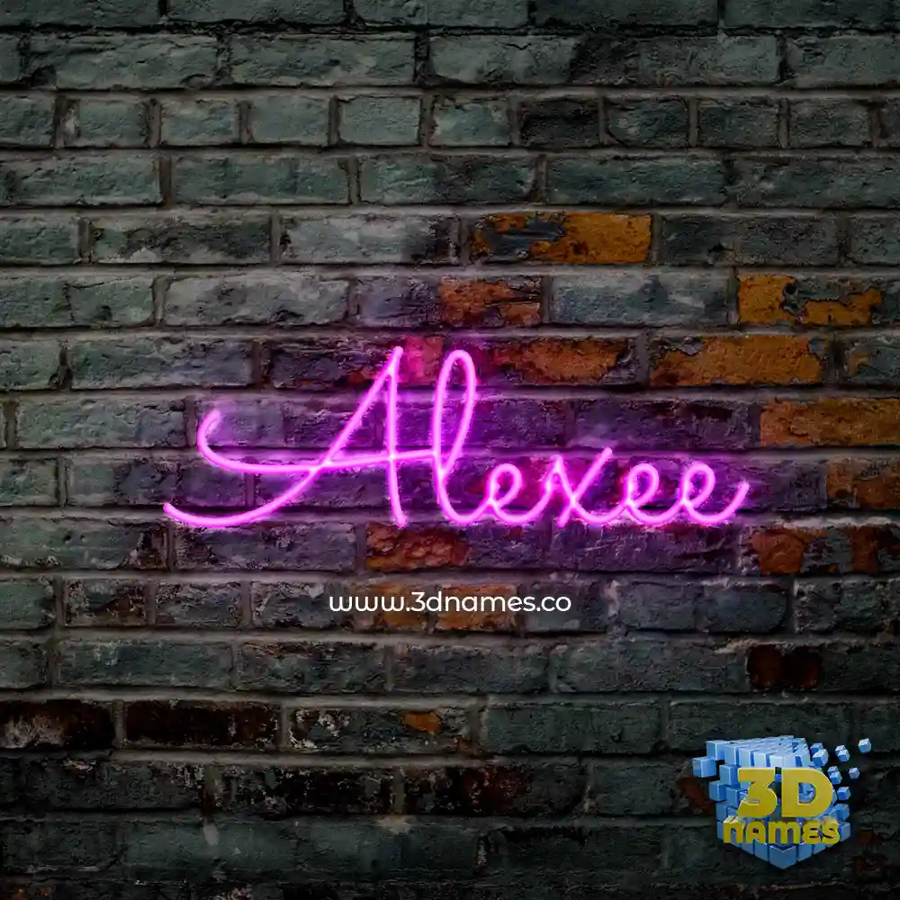 alexee in Pink Neon style - 3D name wallpaper